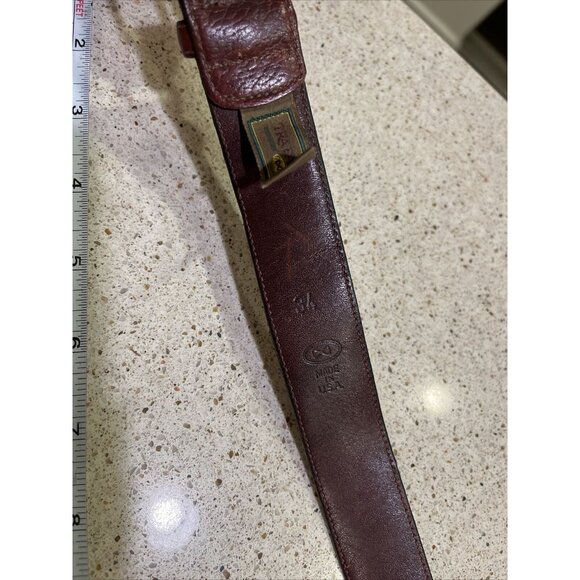 vintage USA handmade TRAFALGAR leather belt 34 brown - Picture 7 of 11